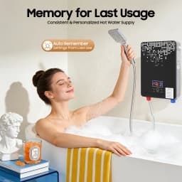 6500W 220V Electric Instant Hot Water Heater Shower Bathroom Faucets Kitchen Tap Digital Display Temperature Automatic