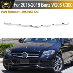 2058853123 Front Bumper Lower Lip Chrome Trim for Mercedes Benz C Class W205 C300 Front Splitter Lip 2015 2016 2017 2018