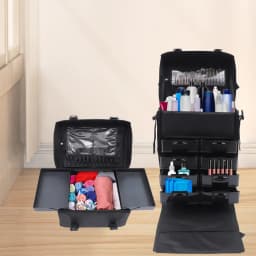 Cosmetic Case Hairdressing Case Trolley 2 in 1 Makeup Box and Travel Case Professional Cosmetic Case with 8 Drawers