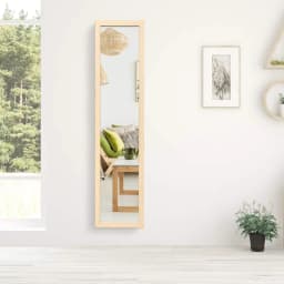 2-in-1 Full Length Mirror, Standing Mirror and Wall Mirror with Wooden Frame, Dressing Mirror 37 x 155 cm, Wardrobe Mirror
