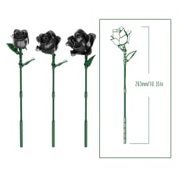 12PC Black Rose Building Blocks Plant Bouquet Simulated Roses Flowers Gothic Decoration Home Display Holiday Gifts Kids Toys