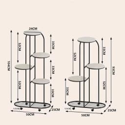 Plant Shelving Flower Pot Holder, Wrought Iron Corner Multiple Planter Rack Organizer with Wheels For Room Corner Balcony Garden
