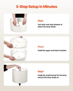 SucceBuy Drum Lamp Shade Medium Drum Linen Lampshade Replacement Lamp Shade for Table Lamps Floor Lamps Pendant Lights