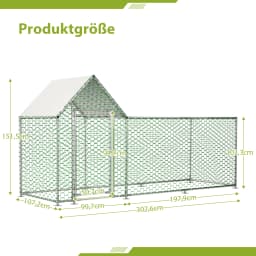 DIY Chicken Coop,Pet Enclosure Rabbits Guinea Pigs Metal Cage Expansion 3x1x1.5m Puppy Kennel House Exercise Training Dogs House