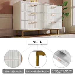 3-Layer Storage Cabinet with 6 Removable Drawers Large Capacity Multifunctional Storage Chest for Home Living Room Bookshelf Box