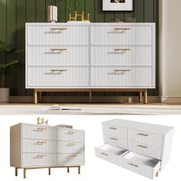 3-Layer Storage Cabinet with 6 Removable Drawers Large Capacity Multifunctional Storage Chest for Home Living Room Bookshelf Box