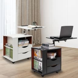 Functional Rotating Bedside Table Multi-functional Bookshelf Multi-functional Reading Shelf 3 Tiers Mount Type Floor Standing