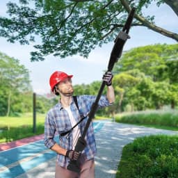 4.1ft Rechargeable Pole Saw with 1500mAh Battery and Standard Charger Cordless Double Section Assemble Shaft Branch Cutter 
