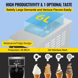 SIHAO Desktop single head ice cream machine 8116F 220V European plug fresh-keeping puffing shortage alarm suitable for catering
