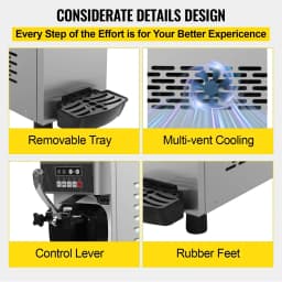 SIHAO Desktop single head ice cream machine 8116F 220V European plug fresh-keeping puffing shortage alarm suitable for catering