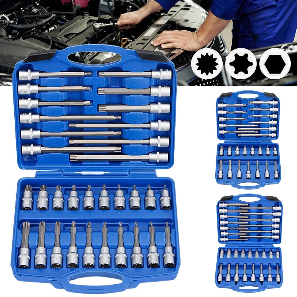 26/30/32Pcs Impact Socket Set 1/2" Deep Screwdriver Bits Kit Hand Tool Socket Set Car Repair Tool with Storage Box