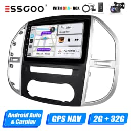 ESSGOO 10.1" Wireless Carplay Android 14 Car Radio For Benz Vito 3 W447 2014-2020 GPS SAT Navi WIFI RDS FM BT Multimedia Player