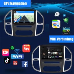 ESSGOO 10.1" Wireless Carplay Android 14 Car Radio For Benz Vito 3 W447 2014-2020 GPS SAT Navi WIFI RDS FM BT Multimedia Player