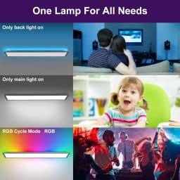 120x30 LED Ceiling Light RGB with Remote, 40W 4800LM Dimmable, Memory Function, 3000K-6500K for Living Room, Bedroom & Office