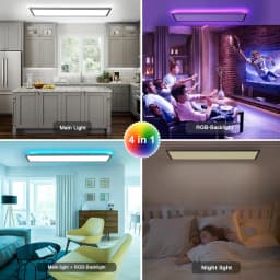 120x30 LED Ceiling Light RGB with Remote, 40W 4800LM Dimmable, Memory Function, 3000K-6500K for Living Room, Bedroom & Office