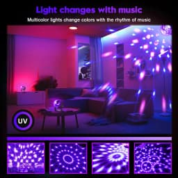 U'King 8PCS UV LED Stage Disco Light Rotating DJ Ball Strobe Remote Sound Control Magic Ball Light Party Club Effect Stage Light