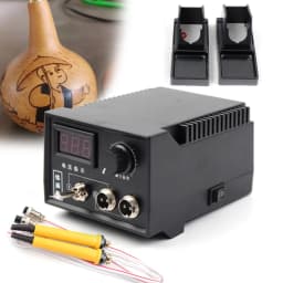 60W Pyrography Wood Burning Kit with 19 Tips, Digital Temperature Control, and Complete Accessories for Leather, Wood, and