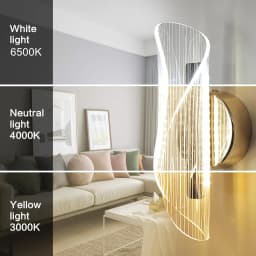 LED Interior Wall Sconce, 12W Dimmable Modern Wall Lamp Gold, Acrylic Interior Wall Light for Bedroom, Hallway, Porch