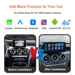 Bonroad Android Multimedia Screen Wireless CarPlay Android Auto For Mercedes-Benz C Class W205 GLC V Class W447 2015-2018 NTG5.0
