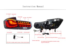 2PCs LED Taillights for BMW 3 Series F30 F80 2013-2018 Sequential Turn Signal Start-up Animation Dynamic Turning Signals Flowing Water Flicker DRL Fog Reverse Brake Tail Lamps Left and Right Rear Lamps Plug and Play Car Tail Light Assembly