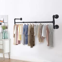 Industrial Style Clothes Rail Wall-mounted Clothes Hanger Rack Industrial Pipe Clothing Rack Clothes Hanger Rack Garment Rack