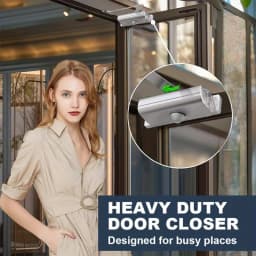 1pc Heavy Duty Automatic Door Closer, Safety Spring Stopper, Adjustable Quiet Close, Easy Installation, Light Duty, Uncharged, C