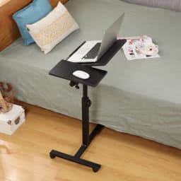 Side Table Height Adjustable Laptop Table with Wheels Computer Table Foldable Mobile Standing Desk Small Table for Bed Sofa