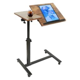 Side Table Height Adjustable Laptop Table with Wheels Computer Table Foldable Mobile Standing Desk Small Table for Bed Sofa