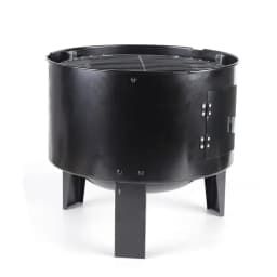 Black Charcoal BBQ Meat Grill Smoker Box Smoked Barbeque Oven Cooking Food Steel Round Double Layer Smoker Barrel Charcoal Oven