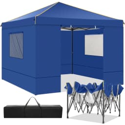 3x3m Folding Gazebo Outdoor Party Tent Waterproof Winterproof With 4 Sidewall Anti-UV PopUp Portable Garden Gazebo Hollow Canopy