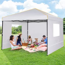3x3m Folding Gazebo Outdoor Party Tent Waterproof Winterproof With 4 Sidewall Anti-UV PopUp Portable Garden Gazebo Hollow Canopy