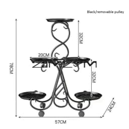 5/6/9 Potted Flower Metal Shelves Plant Rack Plant Pot Stand Decoration for Indoor Outdoor Garden