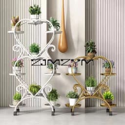 5/6/9 Potted Flower Metal Shelves Plant Rack Plant Pot Stand Decoration for Indoor Outdoor Garden