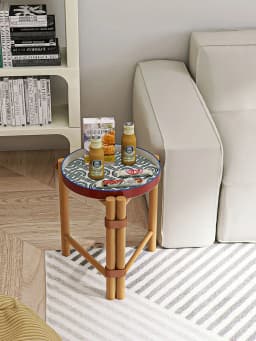 Home Coffee Table,Nordic Solid Wood Ceramic Tray,Detachable Storage Rack Fruit Bowl,Living Room Sofa,Side Corner Table,Furniture