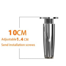 4 Pcs 8-15CM Bright Chrome Adjustable Aluminum Alloy Furniture Legs Cabinet Table And Chair Sofa Leg With Non-Slip Rubber Base