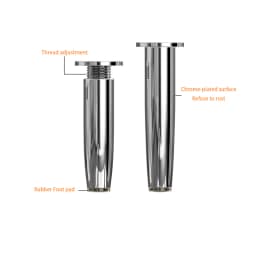 4 Pcs 8-15CM Bright Chrome Adjustable Aluminum Alloy Furniture Legs Cabinet Table And Chair Sofa Leg With Non-Slip Rubber Base