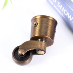 4pcs/set Retro Furniture Casters Antique Brass Swivel Wheels Zinc Alloy Reduce Noise Vintage Matte Brushed Surface 27mm Diameter
