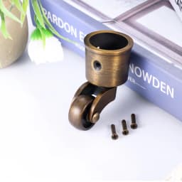 4pcs/set Retro Furniture Casters Antique Brass Swivel Wheels Zinc Alloy Reduce Noise Vintage Matte Brushed Surface 27mm Diameter