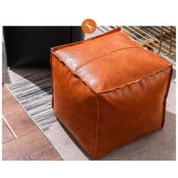 Foot Rest Non-Slip Storage Stool Large Capacity Waterproof Unstuffed Cushion Cover Stackable Thicken Leather Pouf Shoe-changing