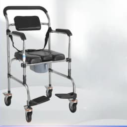 Foldable Toilet Chair with Arms - Heavy Duty Commode for Elderly/Disabled, Non-Slip Bidet Seat, Home Medical Mobility Aid