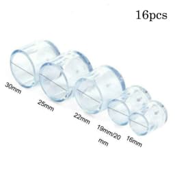 16Pcs 16/19/25/30mm Chair Leg Cap Rubber Feet-Protector Pads Non-slip Transparent Table Covers Furniture Leveling Feet Decor
