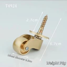 4PCS/Lot 32mm Brass Casters Heavy Duty amp; Safe for All Floors, Gold Polished Finish Casters Wheels for Chairs/Tables/Furniture
