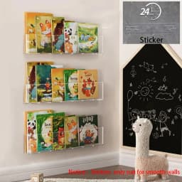 Acrylic Picture Book Display Stand, Children's Wall, Albums Record Holder, Reading, Magazine Storage, Hanging Rack