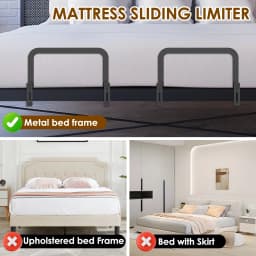 2Pcs Nonslip Mattress Gaskets Mattress Metal Retainer Adjustable Slide Stopper Enhanced Mattress Stability For Metal Bed Frames