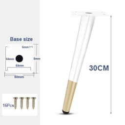 4Pcs Furniture Legs, White Metal Sofa Legs Modern Furniture Support Feet Replacement Leg for Couch Chair Ottoman Cabinet Table