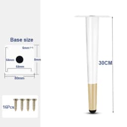 4Pcs Furniture Legs, White Metal Sofa Legs Modern Furniture Support Feet Replacement Leg for Couch Chair Ottoman Cabinet Table