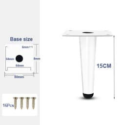 4Pcs Furniture Legs, White Metal Sofa Legs Modern Furniture Support Feet Replacement Leg for Couch Chair Ottoman Cabinet Table