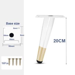4Pcs Furniture Legs, White Metal Sofa Legs Modern Furniture Support Feet Replacement Leg for Couch Chair Ottoman Cabinet Table