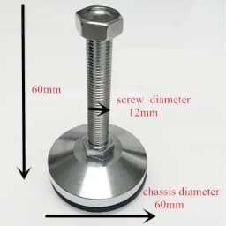 High Quality Furniture support leg M8 / M10 / M12 Adjustable Foot Cups with 40mm / 50mm Diameter rubber non-slip pad Hardware