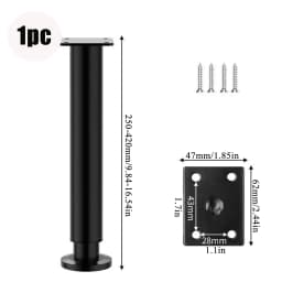 Adjustable Stainless Steel Furniture Legs Thickened Metal Replacement Legs with Screws for Cabinet Desk Table Chair Sofa Bed